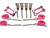 8 Point Kit of DIAMOND WEAVE Rollback / Flatbed Car Tie-Downs with Chain Tails (color options)