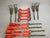 8 Point Kit of Hi-VIZ Safety Orange Rollback / Flatbed Car Tie-Downs with Chain Tails
