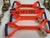 8 Point Kit of Hi-VIZ Safety Orange Rollback / Flatbed Car Tie-Downs with Chain Tails