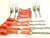 8 Point Kit of Hi-VIZ Safety Orange Rollback / Flatbed Car Tie-Downs with Chain Tails