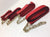 8 Point Kit of 14' Red TECNIC Webbing Rollback / Flatbed Car Tie-Downs with Chain Tails