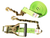 2" Diamond Weave Cargo Strap with Chain and Grab Hook End and Reverse European Ratchet - Length and Color Options