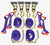 El Supremo 8 Point Kit of DIAMOND WEAVE Rollback / Flatbed Car Tie-Downs with Chain Tails W/ HEAVY DUTY BLACK RATCHET