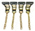 El Supremo 8 Point Kit of DIAMOND WEAVE Rollback / Flatbed Car Tie-Downs with Chain Tails W/ HEAVY DUTY BLACK RATCHET