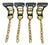 El Supremo 8 Point Kit of DIAMOND WEAVE Rollback / Flatbed Car Tie-Downs with Chain Tails W/ HEAVY DUTY BLACK RATCHET