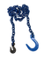 1/2" x 10' G100 15,000 Blue Chains with Grab Hook and Foundry Hook