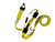MEGA CHONKER 14,000 lb Yellow Diamond Weave 14 ft Rubber Cleat Wheel Strap with 13.2K Wire Hooks