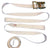 Made in USA 1.5" X 15' White Tent Strap Ratchet Straps with Loop Ends