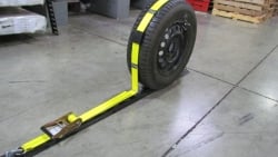 Vertical E track Wheel Strap. 10 Ft w Flat Top Idler