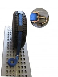 15 ft wheel strap for Cottrell style auto hauler with swivel J hooks