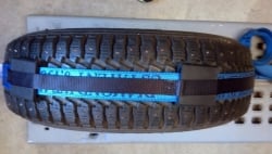 12 foot Diamond Weave wheel strap with swivel J hooks, tread grabs and stopper strap