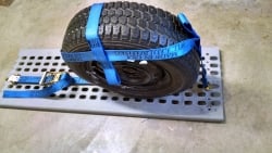 Fully Adjustable Basket Wheel Strap in Blue Diamond Weave