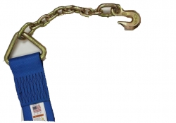 4" x 30' (Length Options) Diamond Weave Ratchet Strap w Chain and Grab Ends