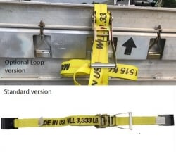 2" x 27' Ratchet Strap 12K w Flat Hooks (optional ratchet loop for xcess strap)
