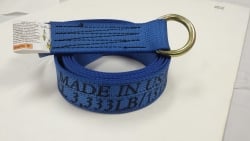 2" x 10' Blue DIAMOND WEAVE Lasso Strap with Steel O-Ring