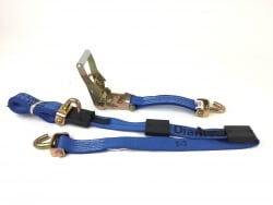 10 ft Diamond Weave ratchet wheel strap with swivel J hooks -BLUE
