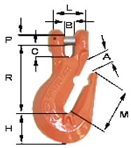 3/8" LacledeAlloy Grade 100 Clevis Grab Hook with Saddle