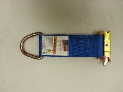 Rope Tie Assembly w/ Spring Loaded End Fitting and D-Ring-Blue