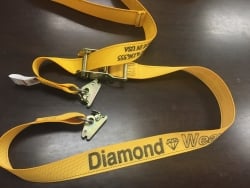2" x 12' DIAMOND WEAVE Cargo E-Track Ratchet Strap with Spring E-Fittings & O-Rings (color options)