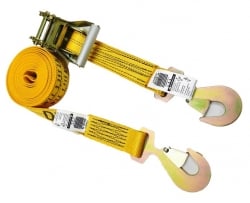2 inch wide Premium Diamond Weave Ratchet Strap with Flat Snap Hooks - Color and Length Options