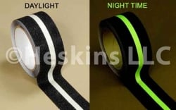 2" x 60ft Anti slip Tape Black with Glow in the Dark Stripe