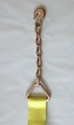 4 x 40 Cargo Strap Assembly with Chain and Grab Tail