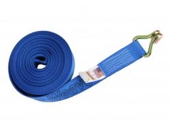2" wide Diamond Weave Cargo Winch Strap with Double J Wire Hook - Length and Color Options