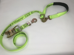 2" x 10' Diamond Weave- Flat Snap Hook Axle Strap Combo (ratchet & color options)