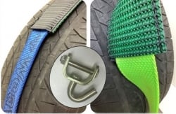 Low Profile 12 FT Diamond Weave -SHORT Swivel J Hook Wheel Strap