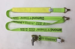 10 ft LOW PROFILE Diamond Weave ratchet wheel strap- double J wire hooks-color options