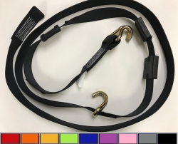 Boydstun Screw Trailer Strap w Rubber Cleats- 1.25" Big Mouth Hook to fit round bar- Length and Color Options