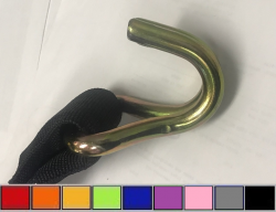 Boydstun Screw Trailer Strap- Naked- with 1.25"  hook to fit round bar (length and color options)