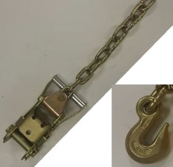Ratchet Handle (2")  w 3/8 Chain and Grab Hook Option
