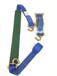 Low Profile 10 FT Diamond Weave -SHORT Swivel J Hook Wheel Strap w Ratchet-BLUE