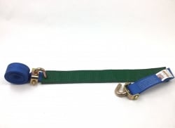 Low Profile 14 FT Diamond Weave -SHORT Swivel J Hook Wheel Strap -BLUE