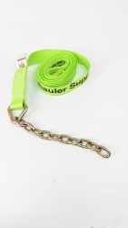 2" x 14' Hi-VIZ Green DIAMOND WEAVE Strap with 12" Chain Tail