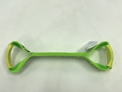 14" Hi-VIZ Green DIAMOND WEAVE Dog Bone for Rollback / Flatbed Wrecker Strap Tie-Downs