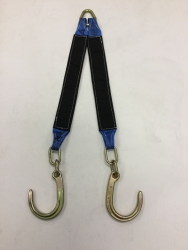 3" x 30" Tow Strap V Bridle with 8" J Hook 2 Leg 5400 LBS WLL 