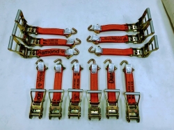 Ratchet Handle Orange Diamond Weave w/ swivel J hook (Box of 12)