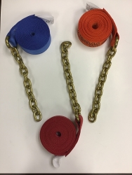 2" x 14' DIAMOND WEAVE Strap with 12" Chain Tail (color options)