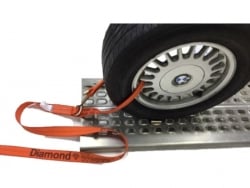 Diamond Weave Wheel Loop Tie-Down Strap with forged J hook