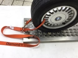 Diamond Weave Wheel Loop Tie-Down Strap with forged J hook