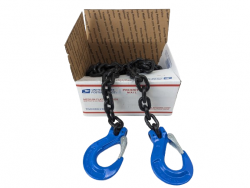 2 Pack of 3/8" X 10' G100 Safety Chains with Latched Sling Hooks and USPS Priority Shipping Included!