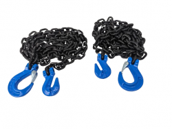 2 Pack of 3/8" x 10' G100 Heavy Equipment Safety Chains with Grab / Sling Hooks and USPS Priority Shipping Included!