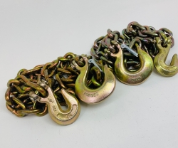 2 Pack of 1/2" x 10' G70 Heavy Equipment Chains with Grab / Slip Hooks