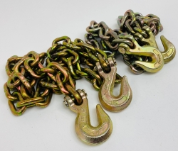 2 Pack of 1/2" x 10' G70 Heavy Equipment Chains with Grab Hooks