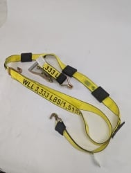 10' Professional Grade 3-point Carhauler Wire Hook Ratchet Wheel Strap - Yellow