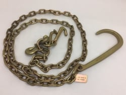 5/16" x 10' Tow Chain with Big 15" J / RTJ Cluster Hooks