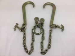 Durabilt 24" V-Bridle Chain with Big 15" J / TJ Combo Hook Cluster