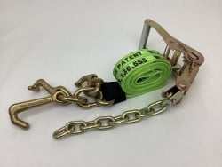 One Set of 10' Hi-VIZ Green DIAMOND WEAVE Frame Hook Strap with Chain Tail Ratchet Handle and USPS Priority Shipping Included!